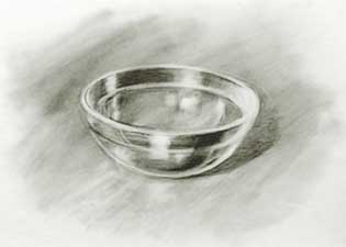 Drawing of glass bowl